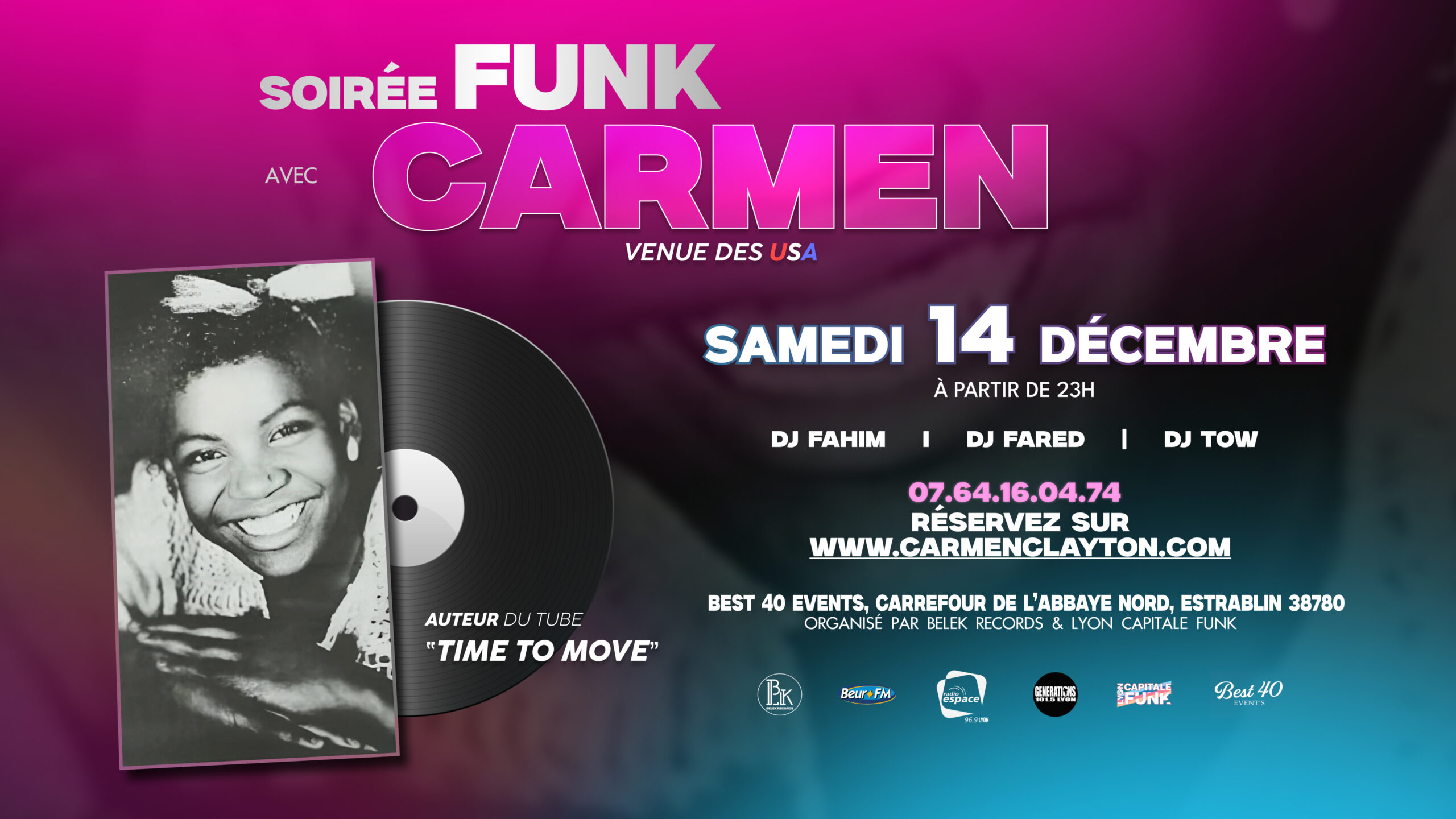 Soirée Funk Lyon avec CARMEN «Time To Move »